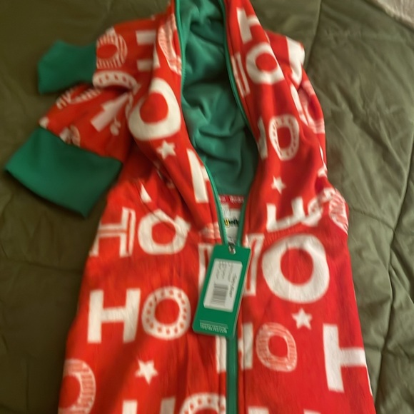 Tipsyelves  men’s HO HO HO jumpsuit pajama with hood size Large - Picture 7 of 8